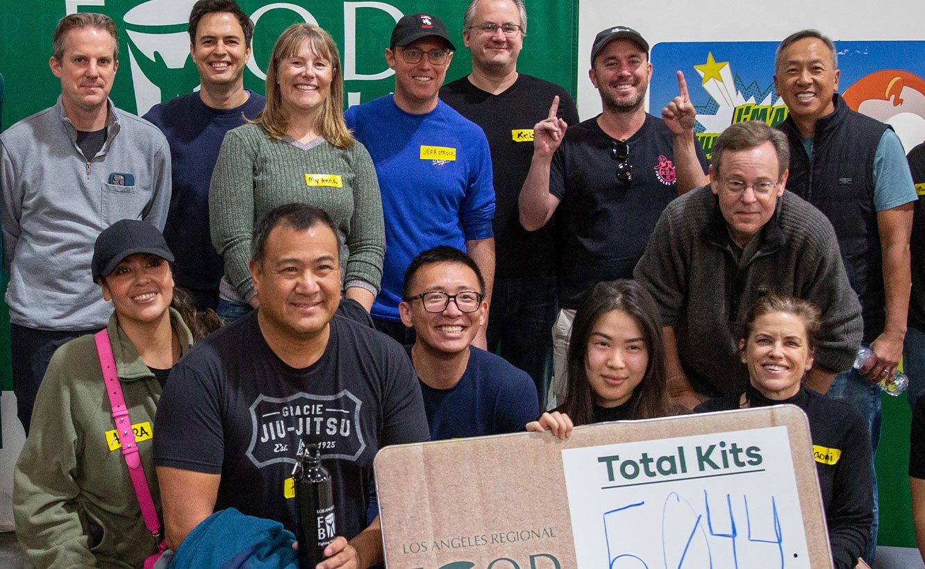 Team group shot at food bank